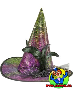 Chapeau de sorcière holographique