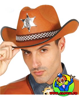 Chapeau shérif adulte marron