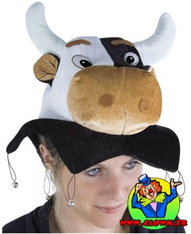 Chapeau velours tête de vache avec bruitage
