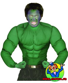 Chemise super muscles verte hulk