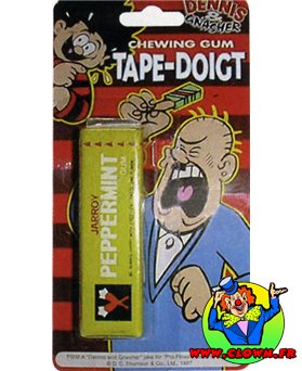 Chewing gum tape-doigt