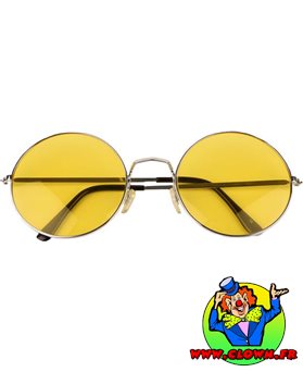 Lunettes métal rondes Hippie jaune