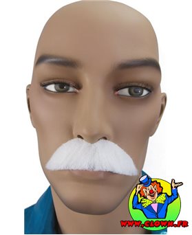 Moustache Dupont blanc