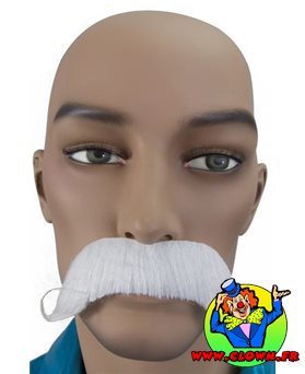 Moustache dandy - blanc