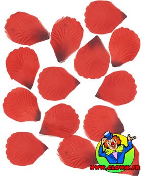 100 Pétales de rose en tissu rouge