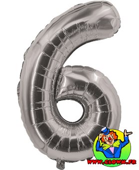 Ballon aluminium numéro 6 argent