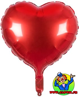 Ballon mylar métallisé coeur rouge