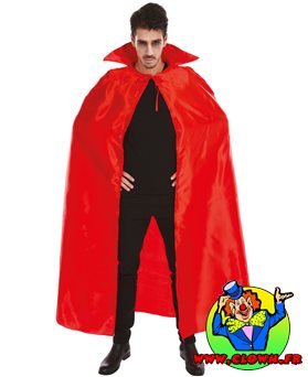 Cape satin rouge col rouge