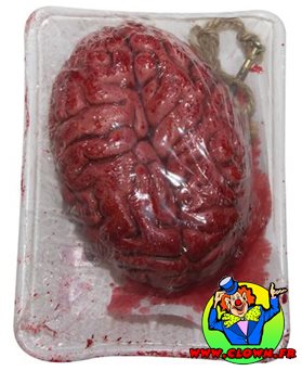 Cerveau sanglant dans barquette