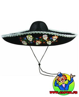 Chapeau feutre mexicain Day of the Dead