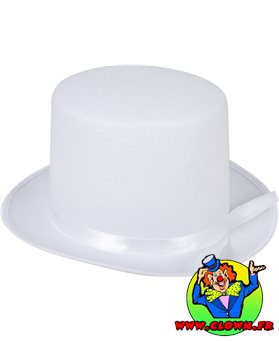 Chapeau haute de forme feutre blanc