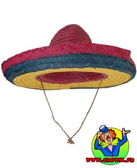 Chapeau paille mexicain tricolore adulte