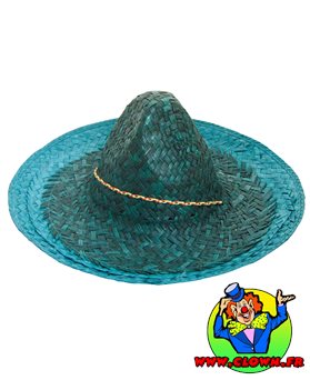Chapeau paille sombrero bleu