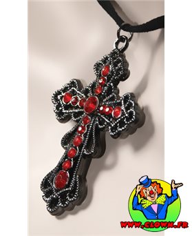 Croix gothique avec fausses pierres