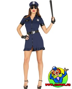 Déguisement de policière sexy bleu