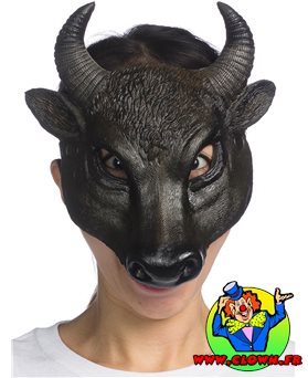 Demi-masque taureau noir