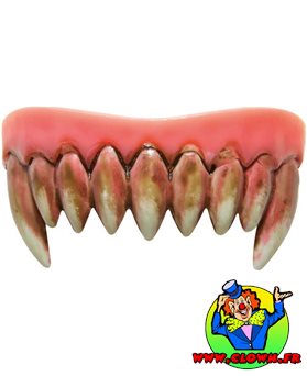 Dentier rigide avec pâte monstre dents sanglantes