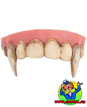 Dentier rigide avec pâte vampire dents sales