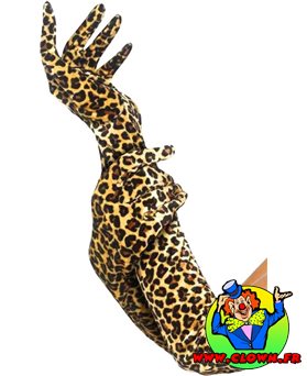 Gants léopard longs