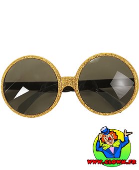 Lunettes rondes glitter or
