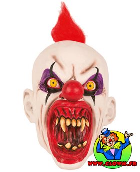 Masque clown Scary avec crête rouge