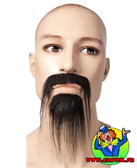Moustache avec barbichette chinois noire