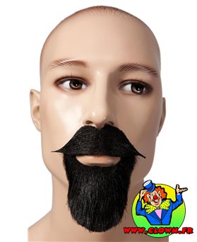 Moustache avec barbichette mousquetaire noire