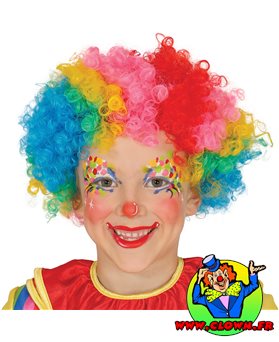 Perruque clown enfant multicolore