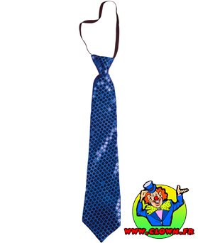Cravate sequins avec élastique bleu